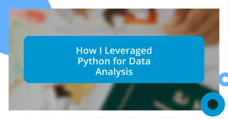 How I Leveraged Python for Data Analysis