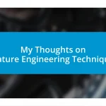 My Thoughts on Feature Engineering Techniques